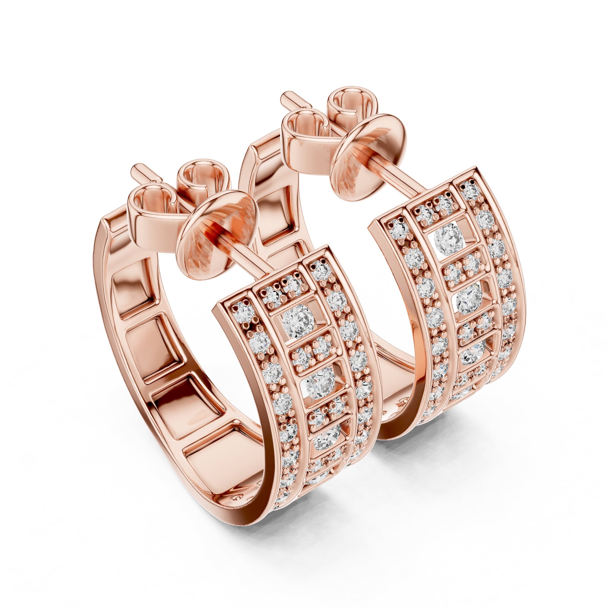 Round Huggie Lab Grown Diamond Earrings