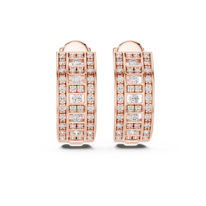 Round Huggie Lab Grown Diamond Earrings