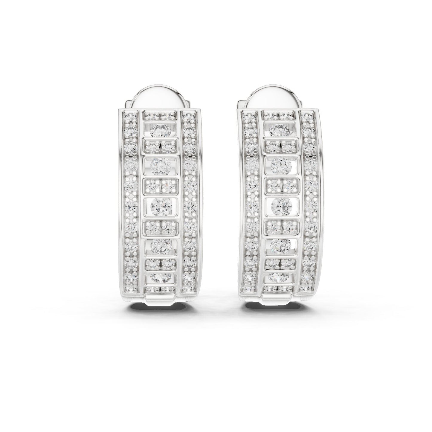 Round Huggie Lab Grown Diamond Earrings