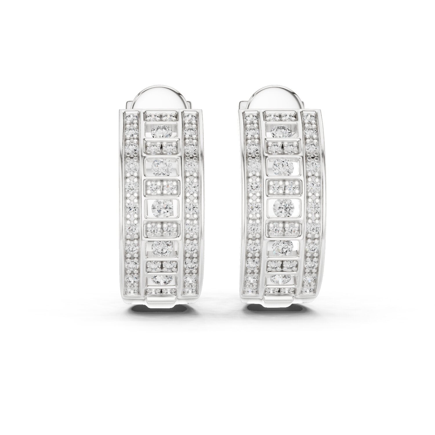 Round Huggie Lab Grown Diamond Earrings
