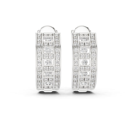 Round Huggie Lab Grown Diamond Earrings