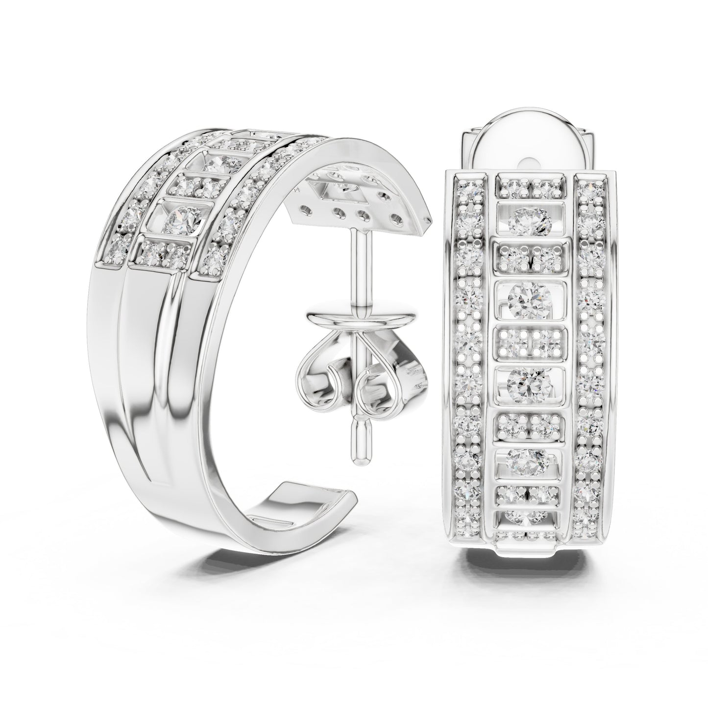Round Huggie Lab Grown Diamond Earrings