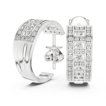 Round Huggie Lab Grown Diamond Earrings