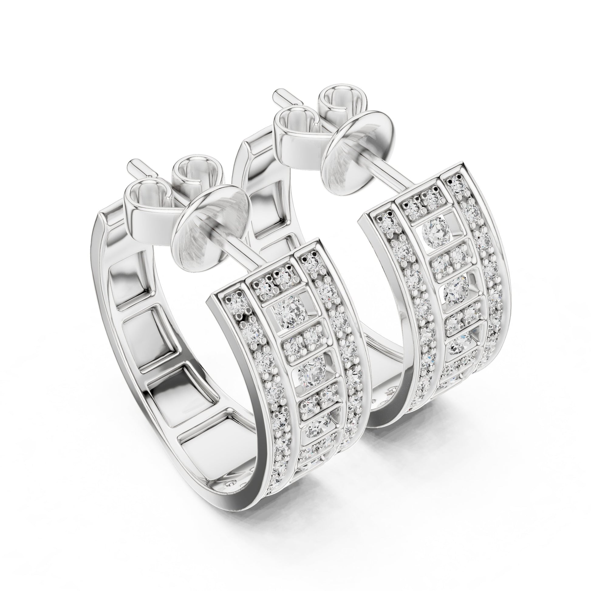 Round Huggie Lab Grown Diamond Earrings
