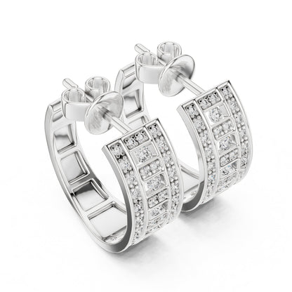 Round Huggie Lab Grown Diamond Earrings
