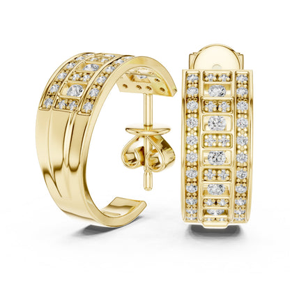 Round Huggie Lab Grown Diamond Earrings