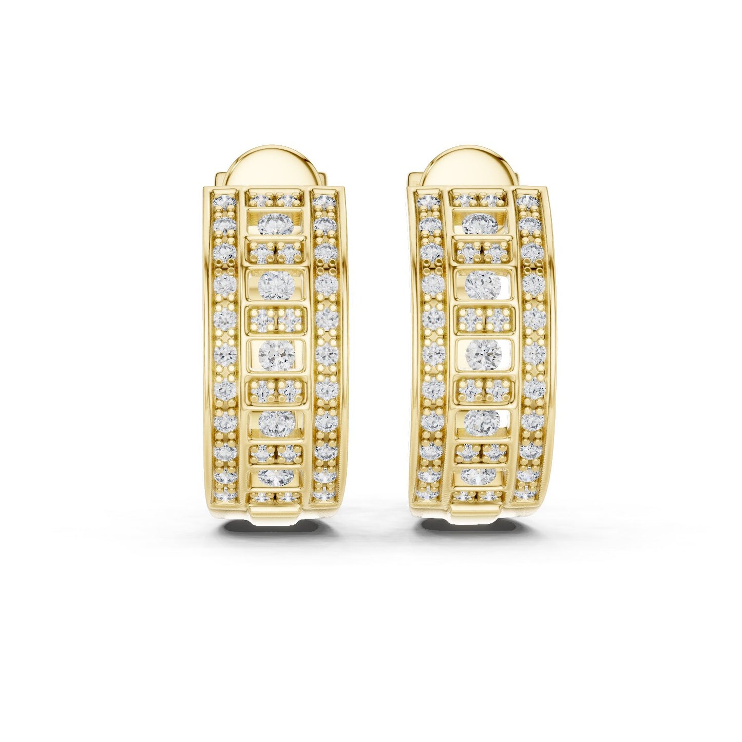 Round Huggie Lab Grown Diamond Earrings