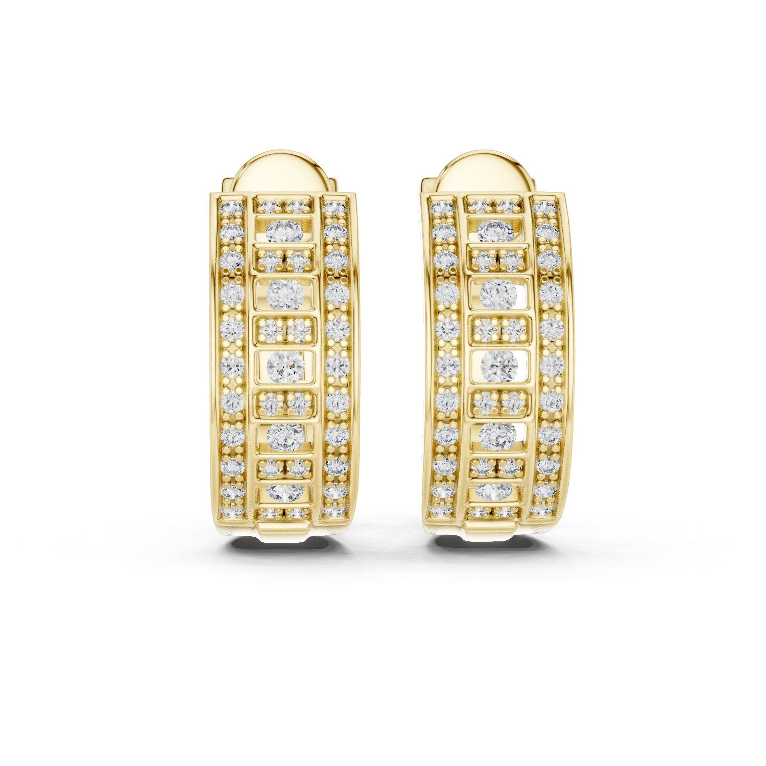 Round Huggie Lab Grown Diamond Earrings