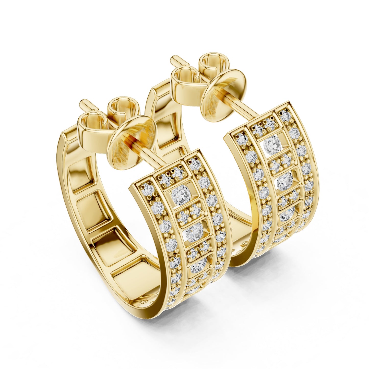 Round Huggie Lab Grown Diamond Earrings