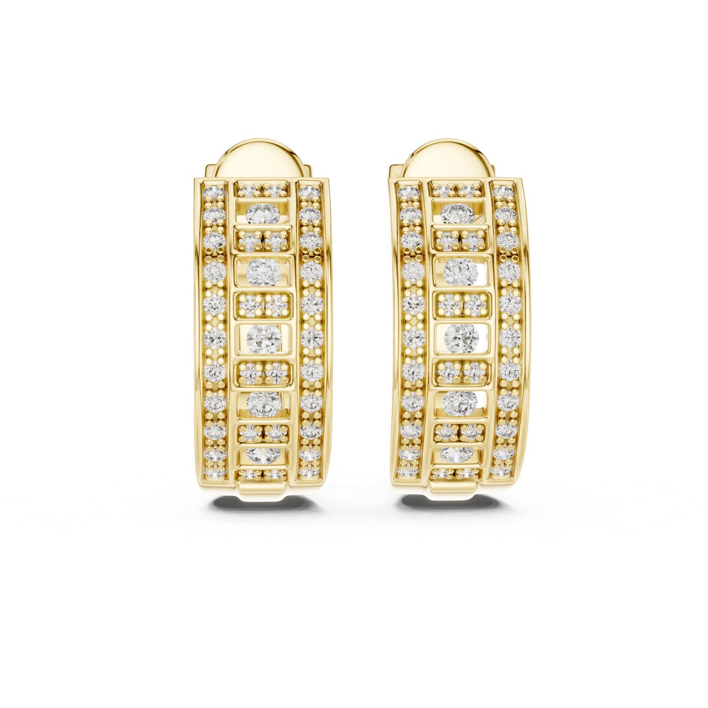 Round Huggie Lab Grown Diamond Earrings