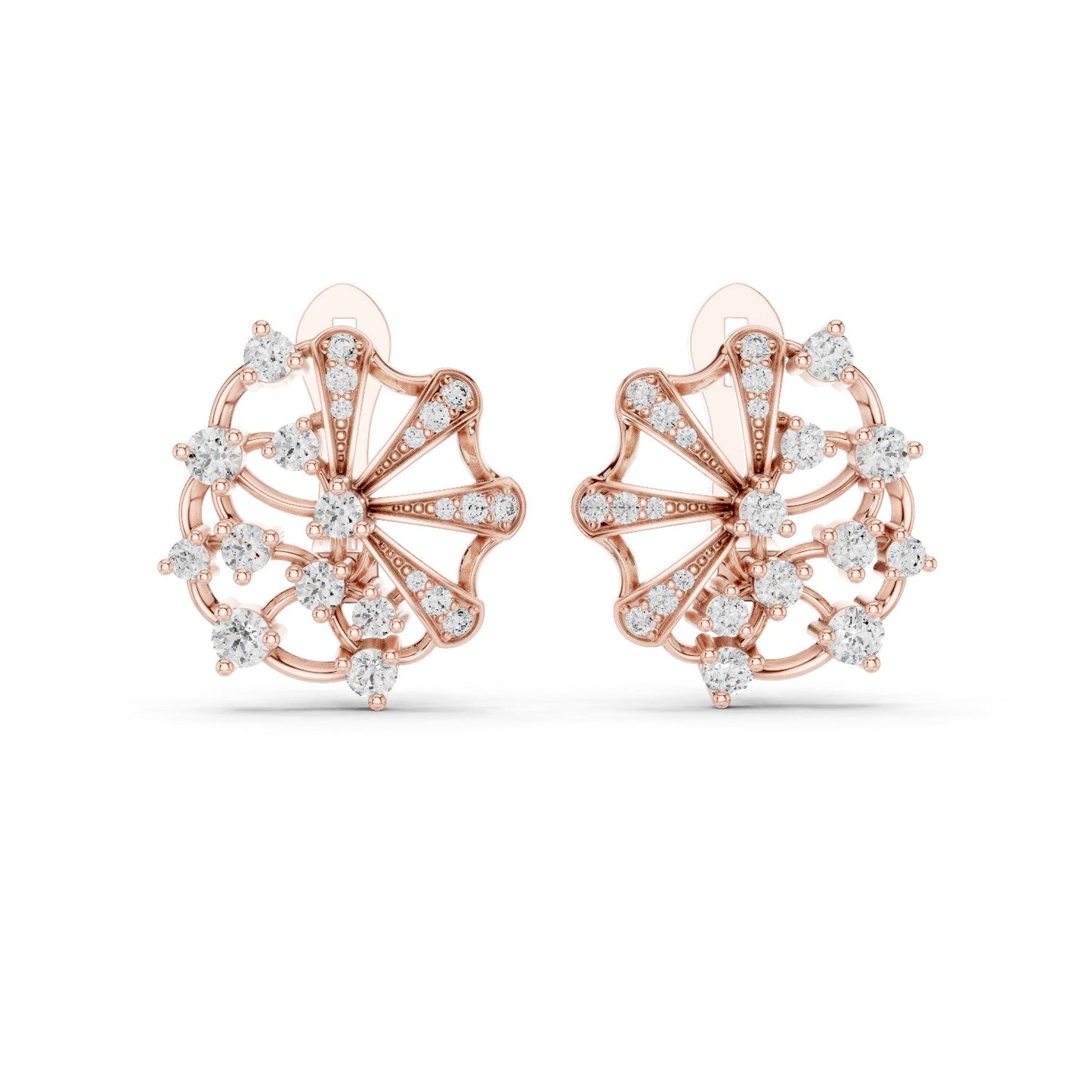Round Cluster Lab Grown Diamond Earrings