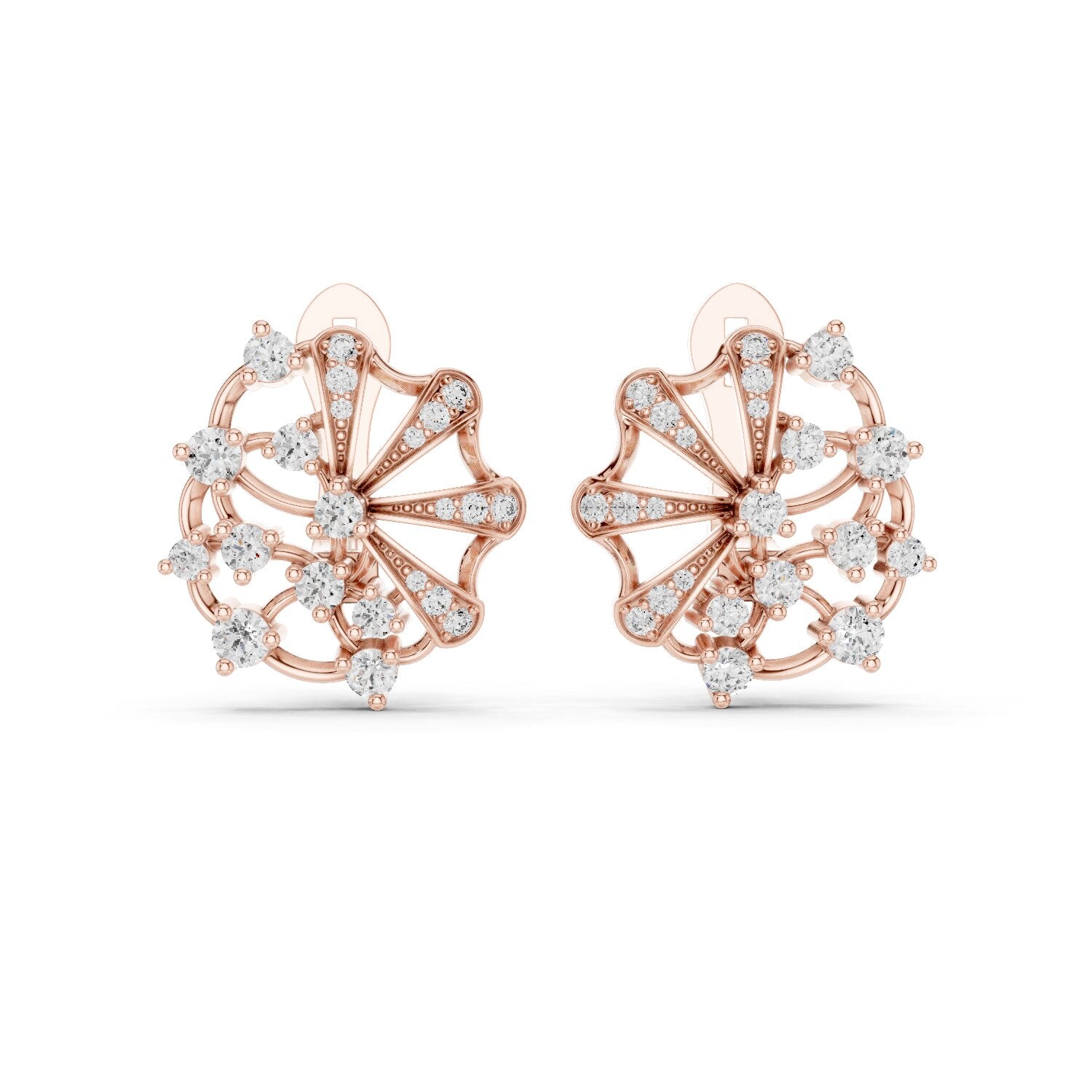 Round Cluster Lab Grown Diamond Earrings