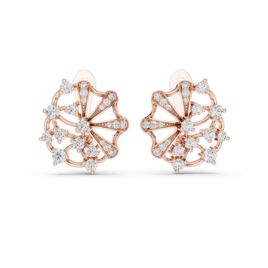 Round Cluster Lab Grown Diamond Earrings