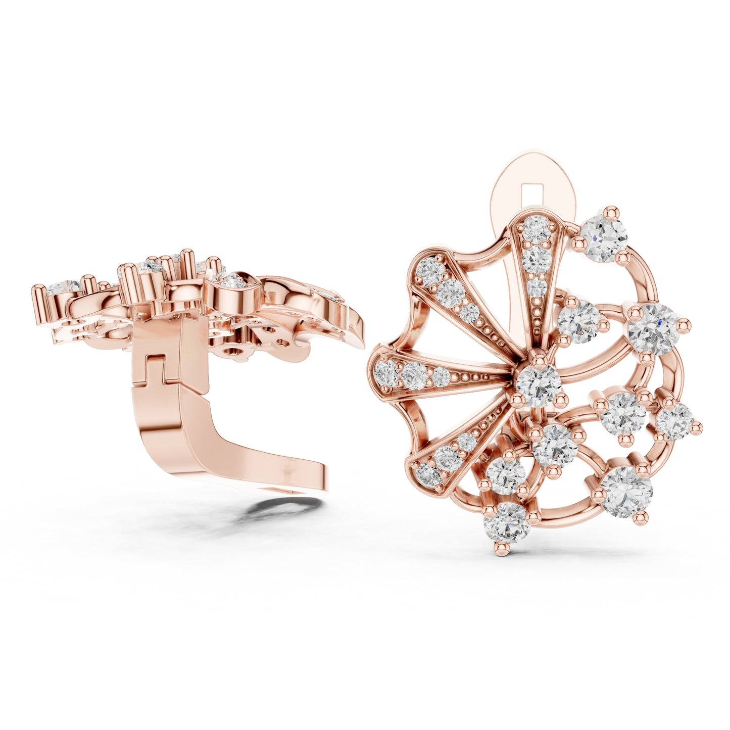 Round Cluster Lab Grown Diamond Earrings