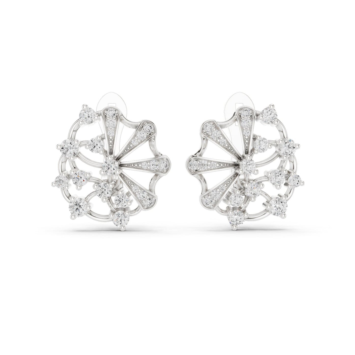 Round Cluster Lab Grown Diamond Earrings