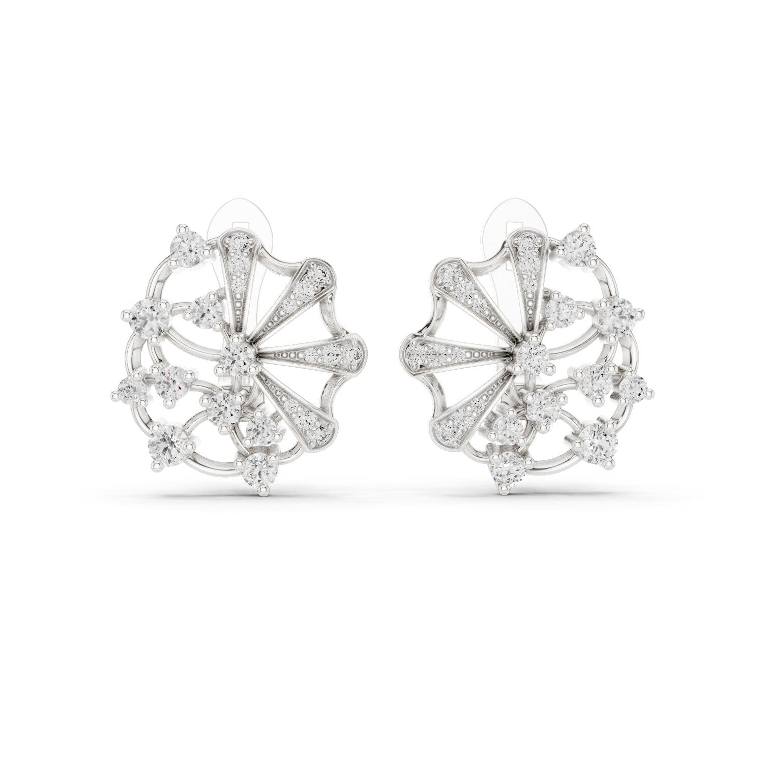 Round Cluster Lab Grown Diamond Earrings