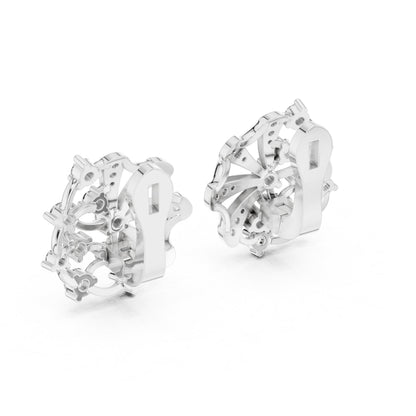 Round Cluster Lab Grown Diamond Earrings