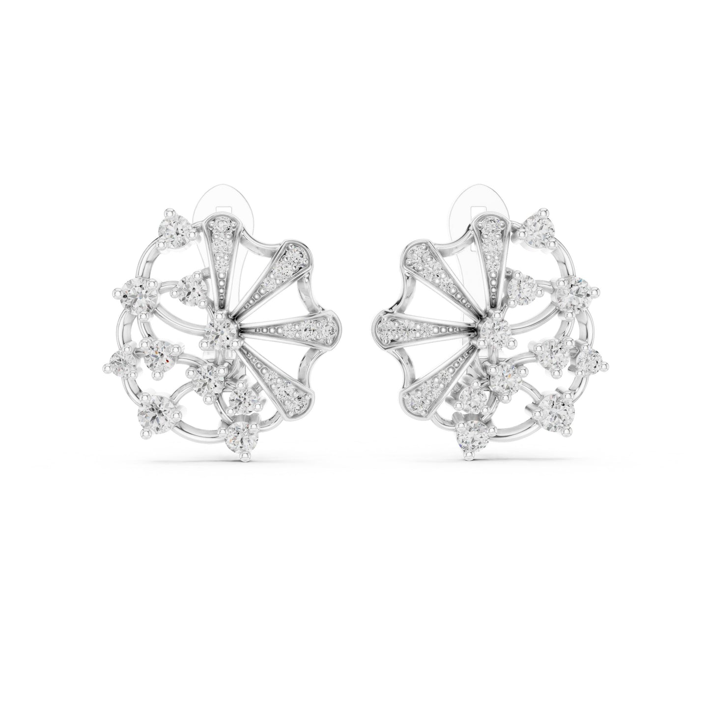Round Cluster Lab Grown Diamond Earrings