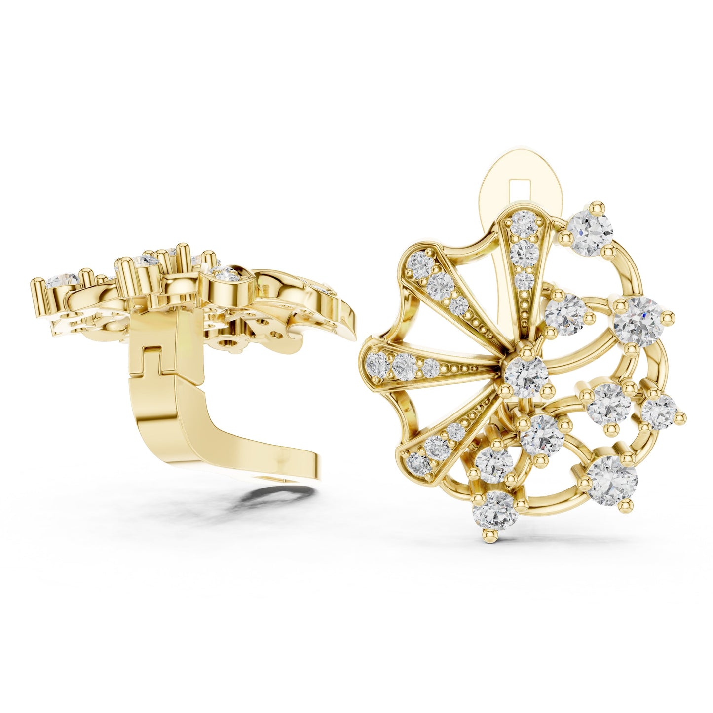 Round Cluster Lab Grown Diamond Earrings