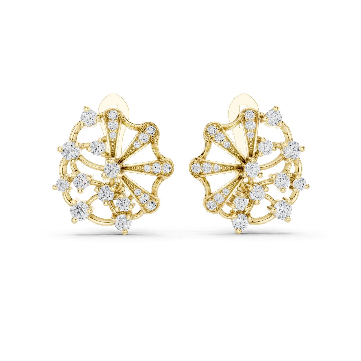 Round Cluster Lab Grown Diamond Earrings