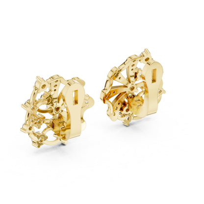 Round Cluster Lab Grown Diamond Earrings