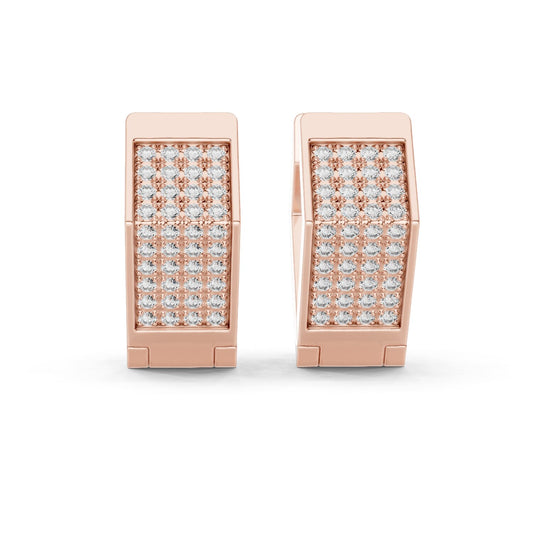 Round Huggie Lab Grown Diamond Earrings