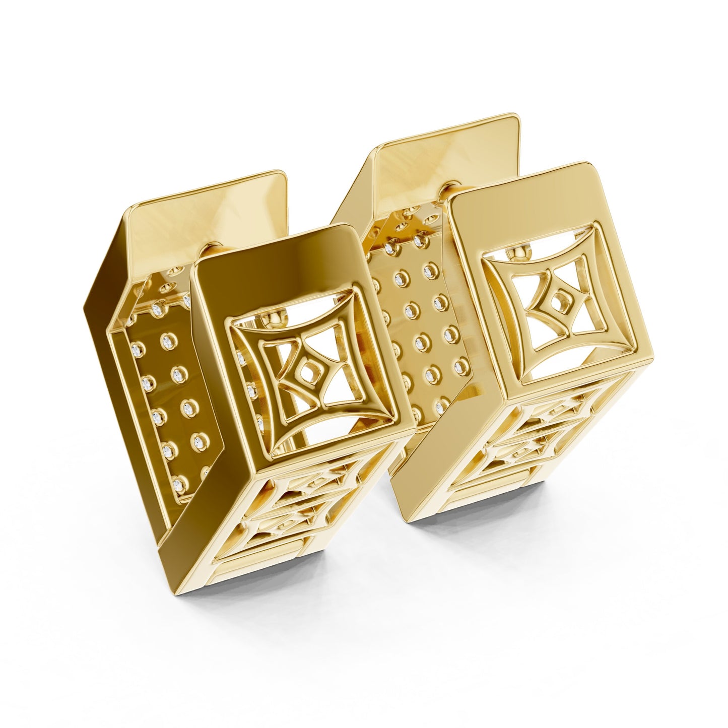 Round Huggie Lab Grown Diamond Earrings