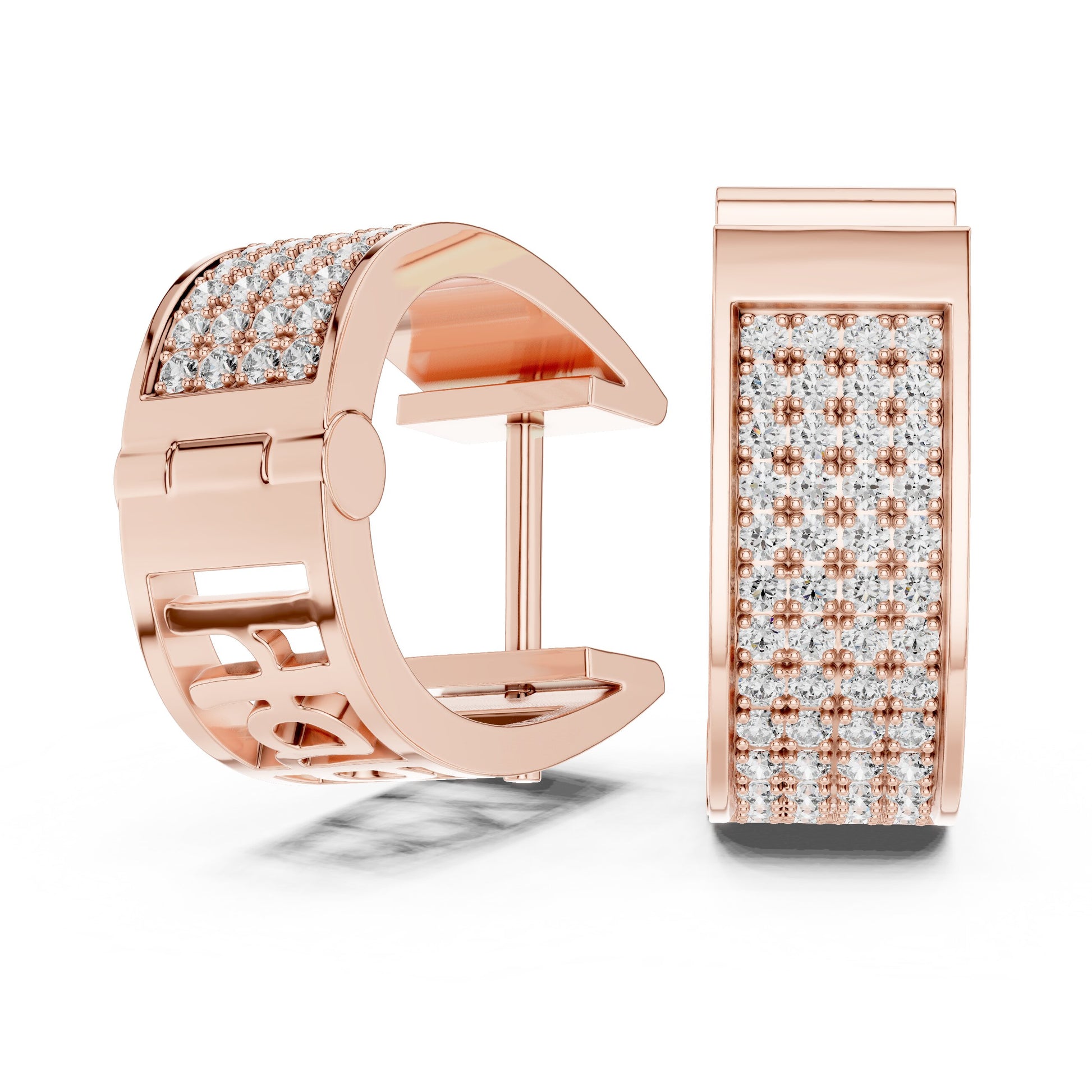 Round Huggie Lab Grown Diamond Earrings