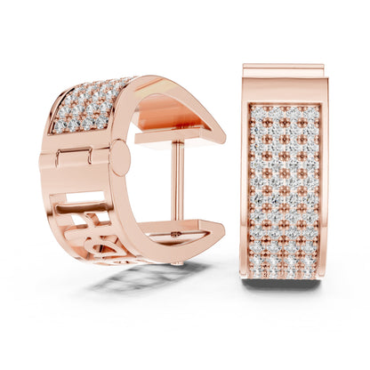 Round Huggie Lab Grown Diamond Earrings