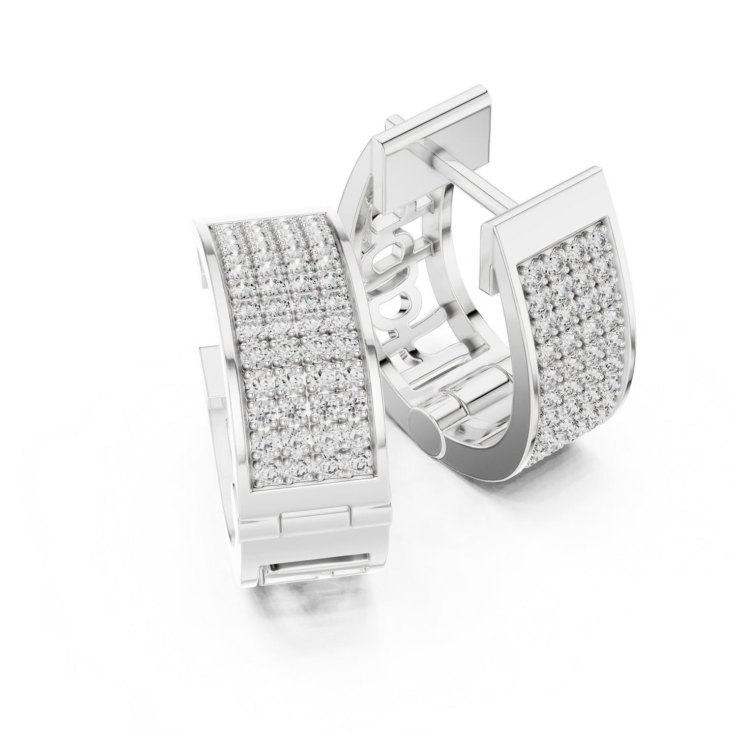 Round Huggie Lab Grown Diamond Earrings