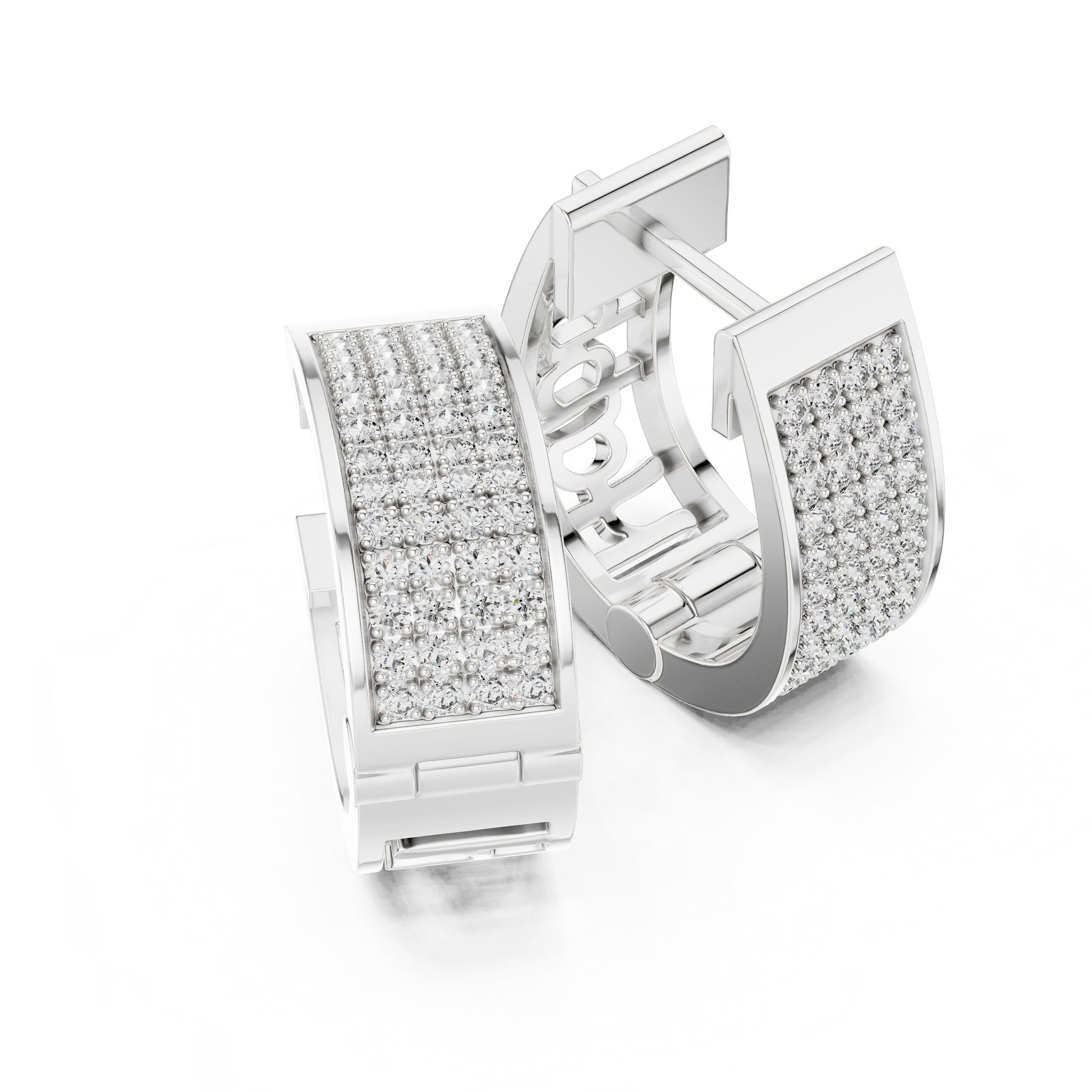 Round Huggie Lab Grown Diamond Earrings