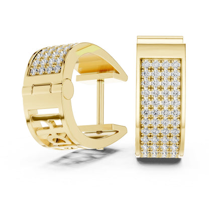 Round Huggie Lab Grown Diamond Earrings