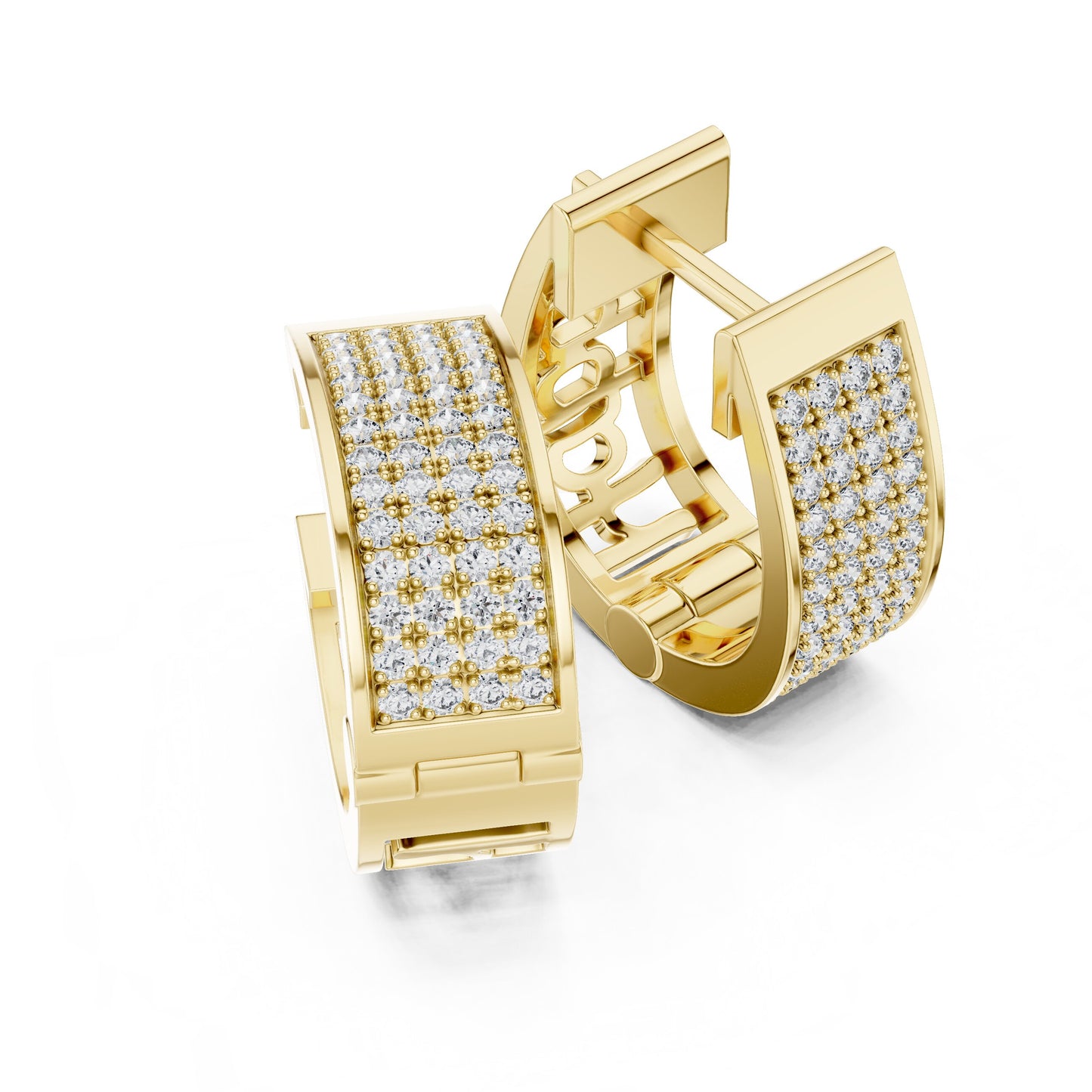 Round Huggie Lab Grown Diamond Earrings