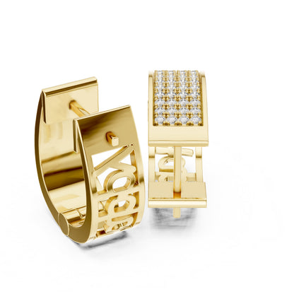 Round Huggie Lab Grown Diamond Earrings