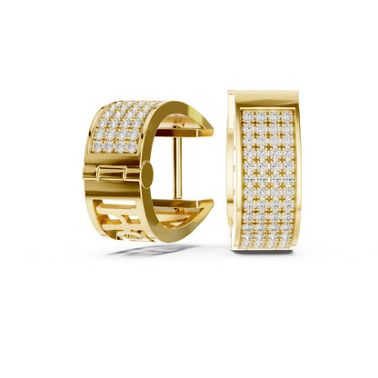 Round Huggie Lab Grown Diamond Earrings