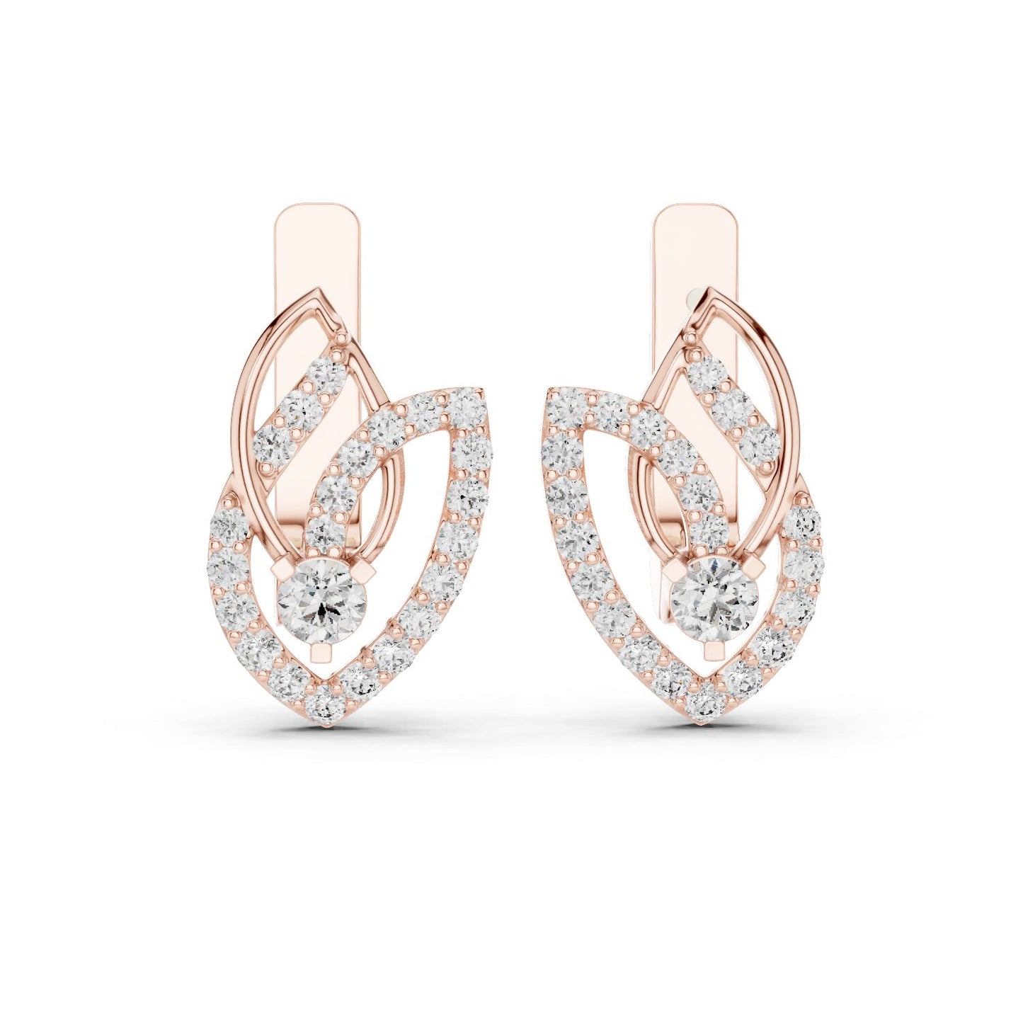 Mixed Shape Lab Grown Diamond Dangle Earrings