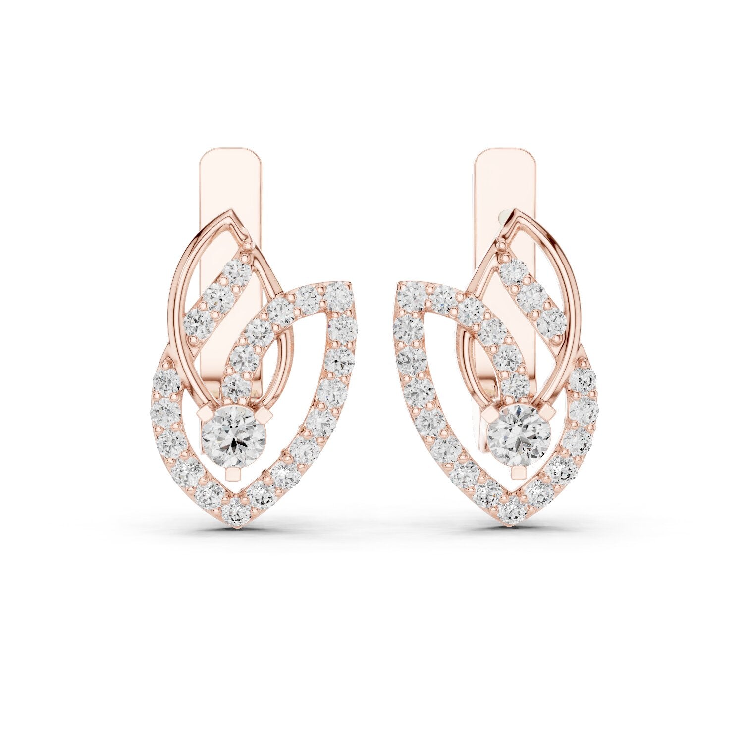 Mixed Shape Lab Grown Diamond Dangle Earrings