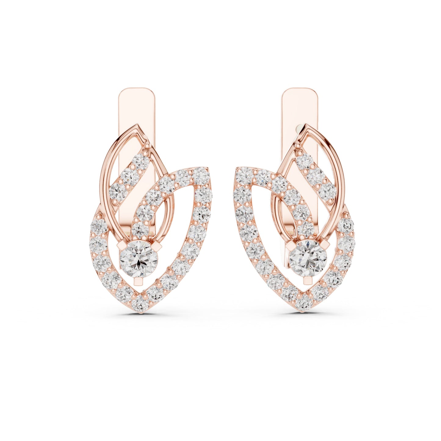 Mixed Shape Lab Grown Diamond Dangle Earrings