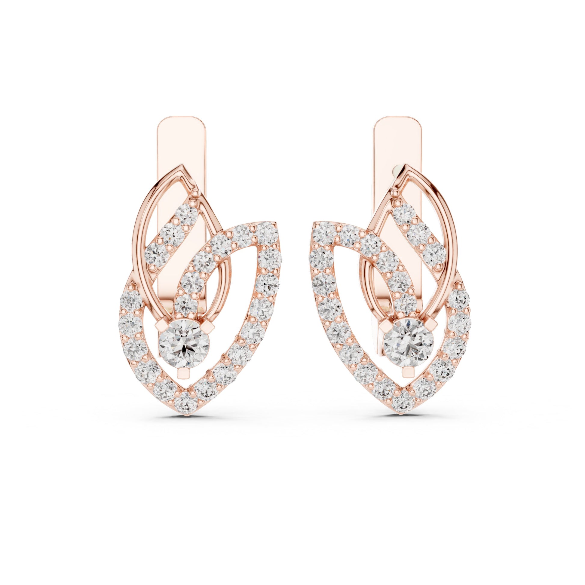 Mixed Shape Lab Grown Diamond Dangle Earrings