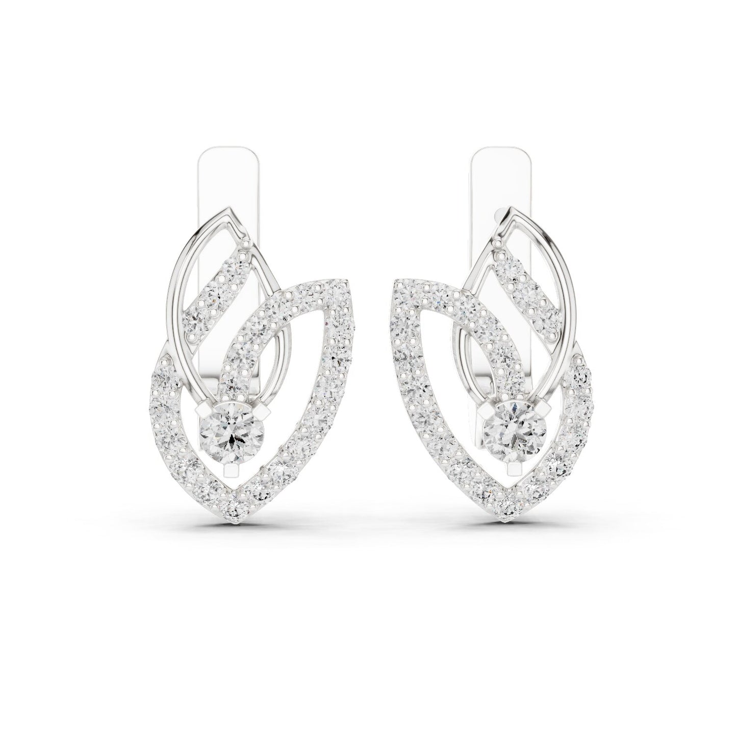 Mixed Shape Lab Grown Diamond Dangle Earrings