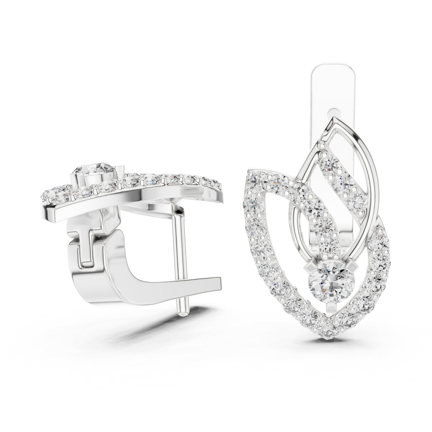 Mixed Shape Lab Grown Diamond Dangle Earrings