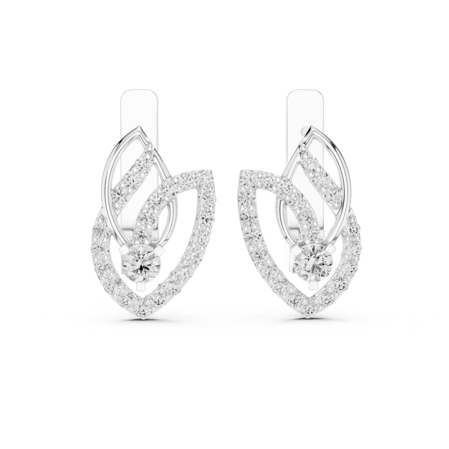 Mixed Shape Lab Grown Diamond Dangle Earrings