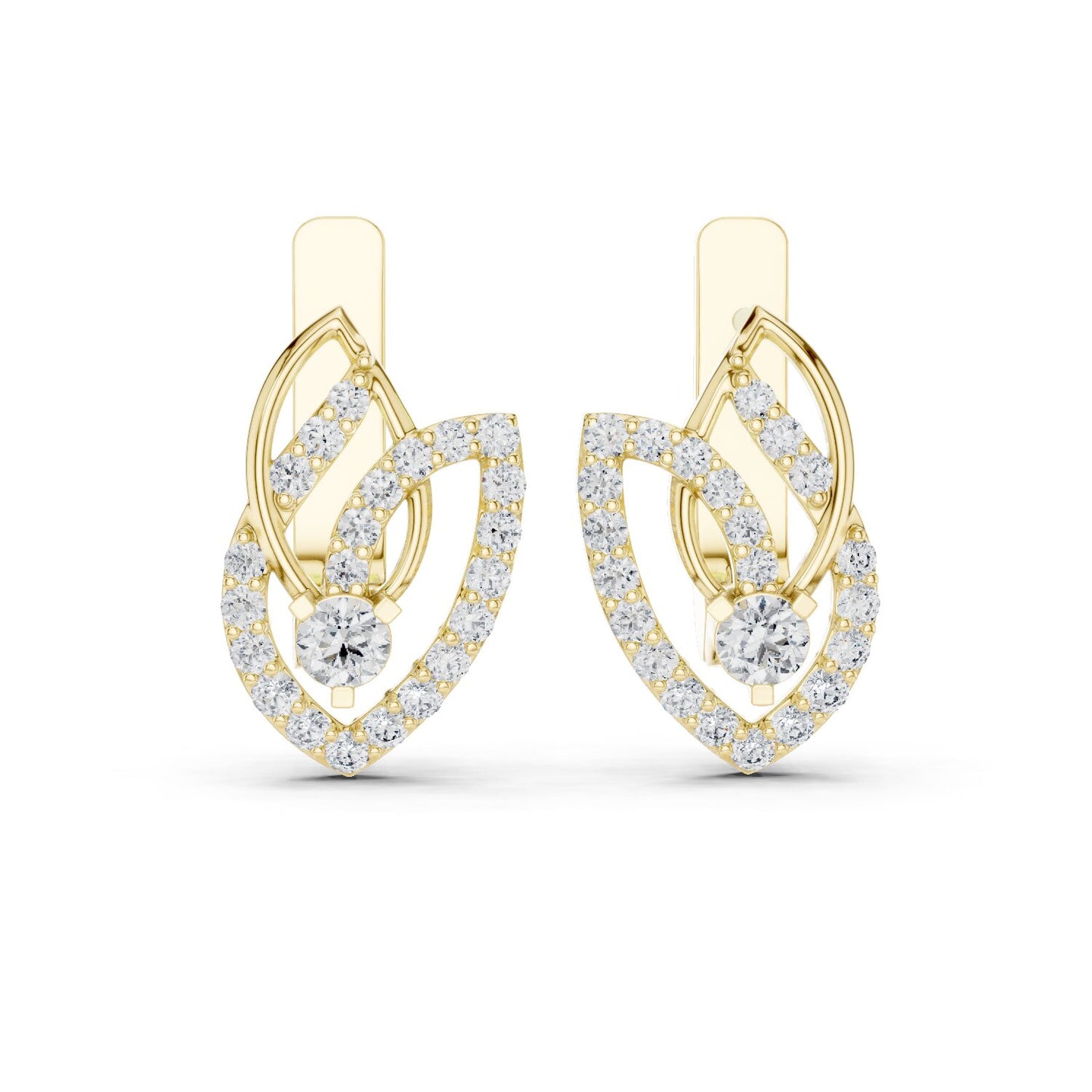 Mixed Shape Lab Grown Diamond Dangle Earrings