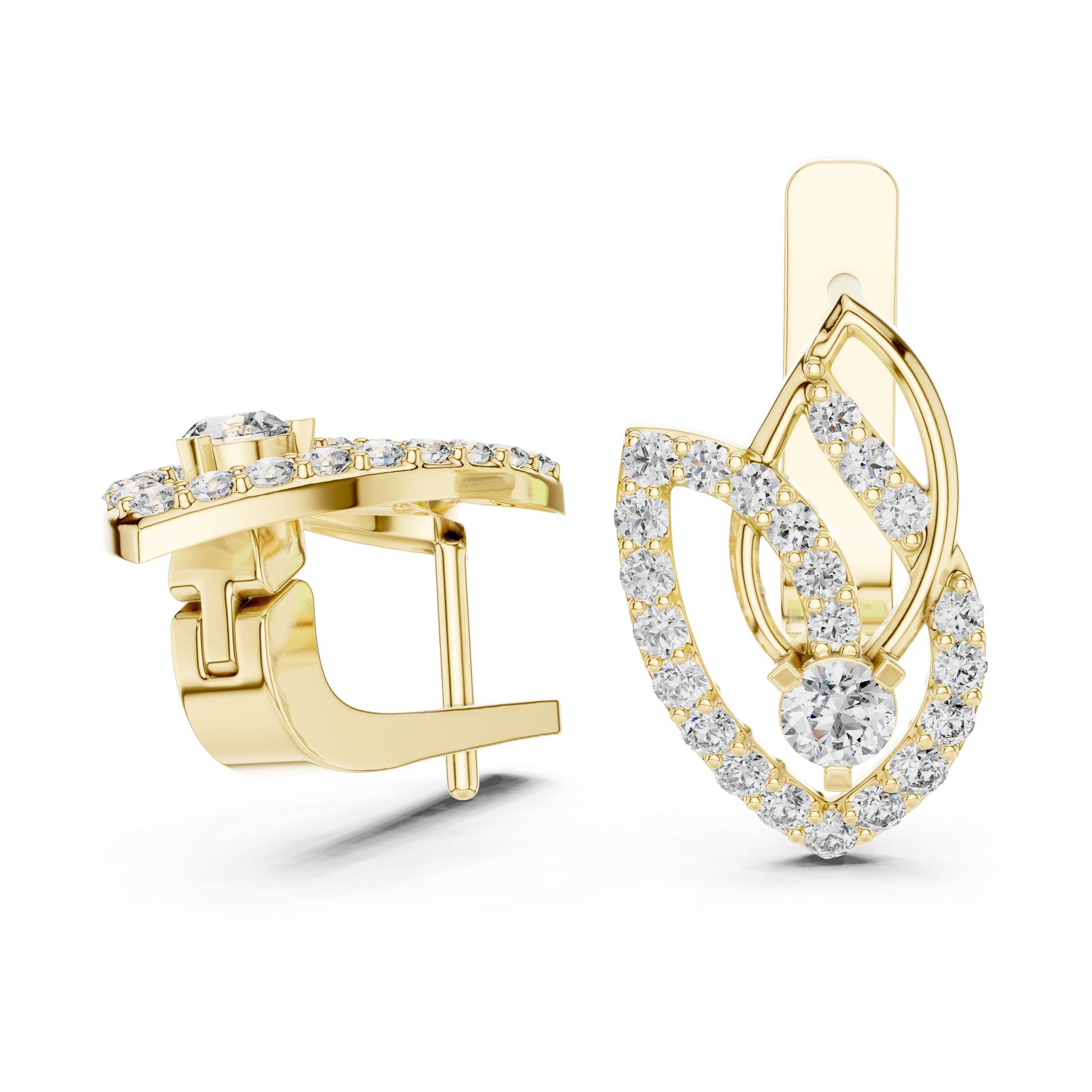 Mixed Shape Lab Grown Diamond Dangle Earrings