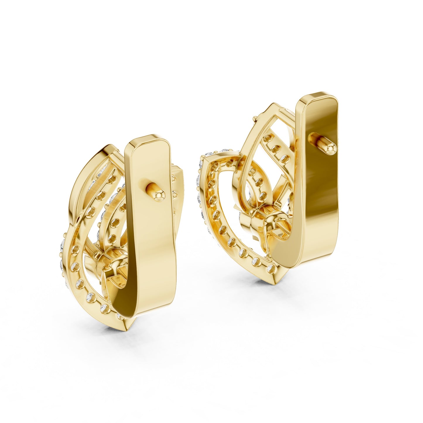 Mixed Shape Lab Grown Diamond Dangle Earrings