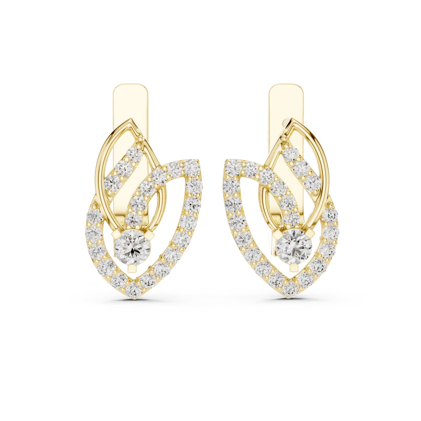 Mixed Shape Lab Grown Diamond Dangle Earrings