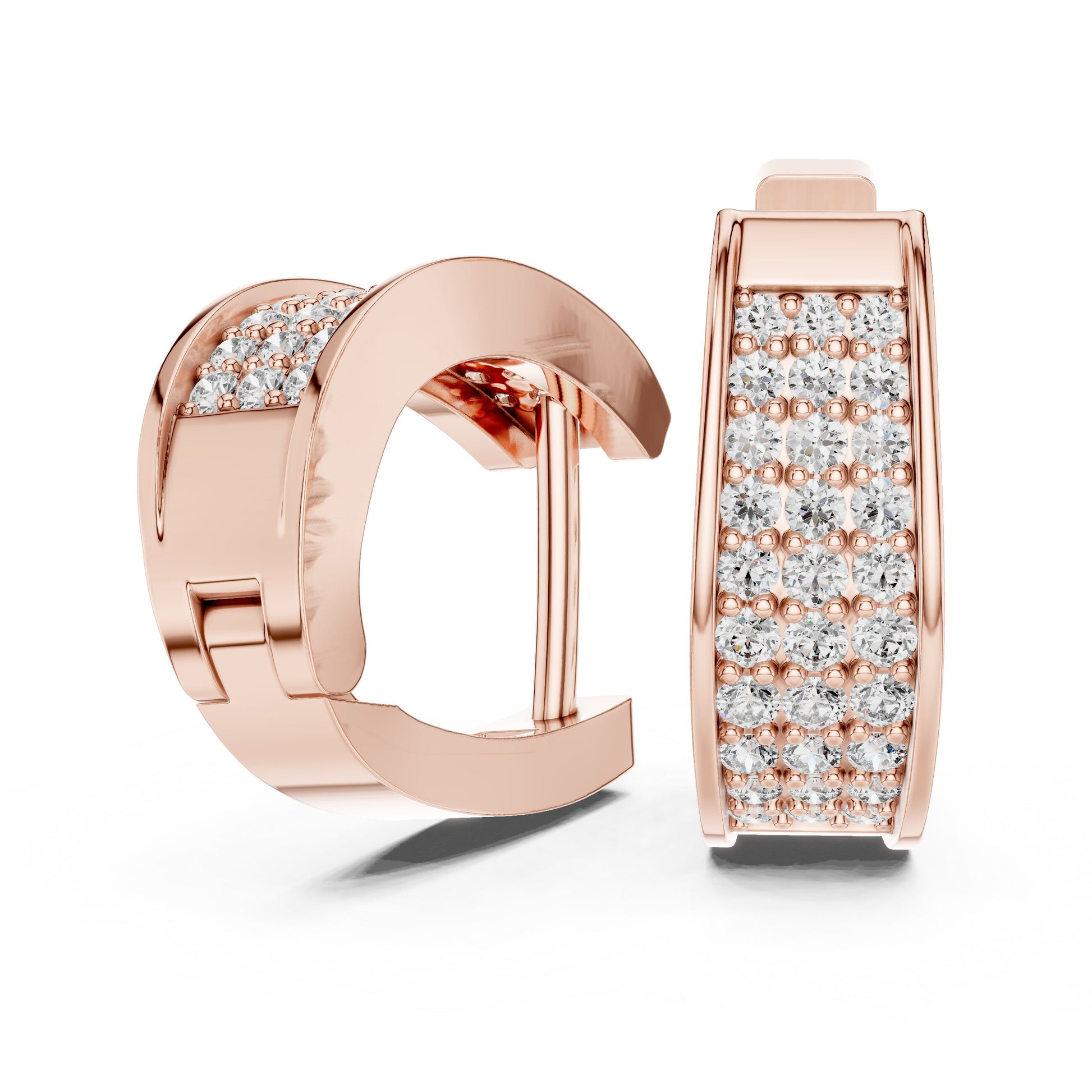 Round Huggie Lab Grown Diamond Earrings