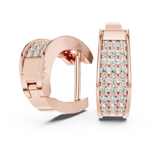 Round Huggie Lab Grown Diamond Earrings