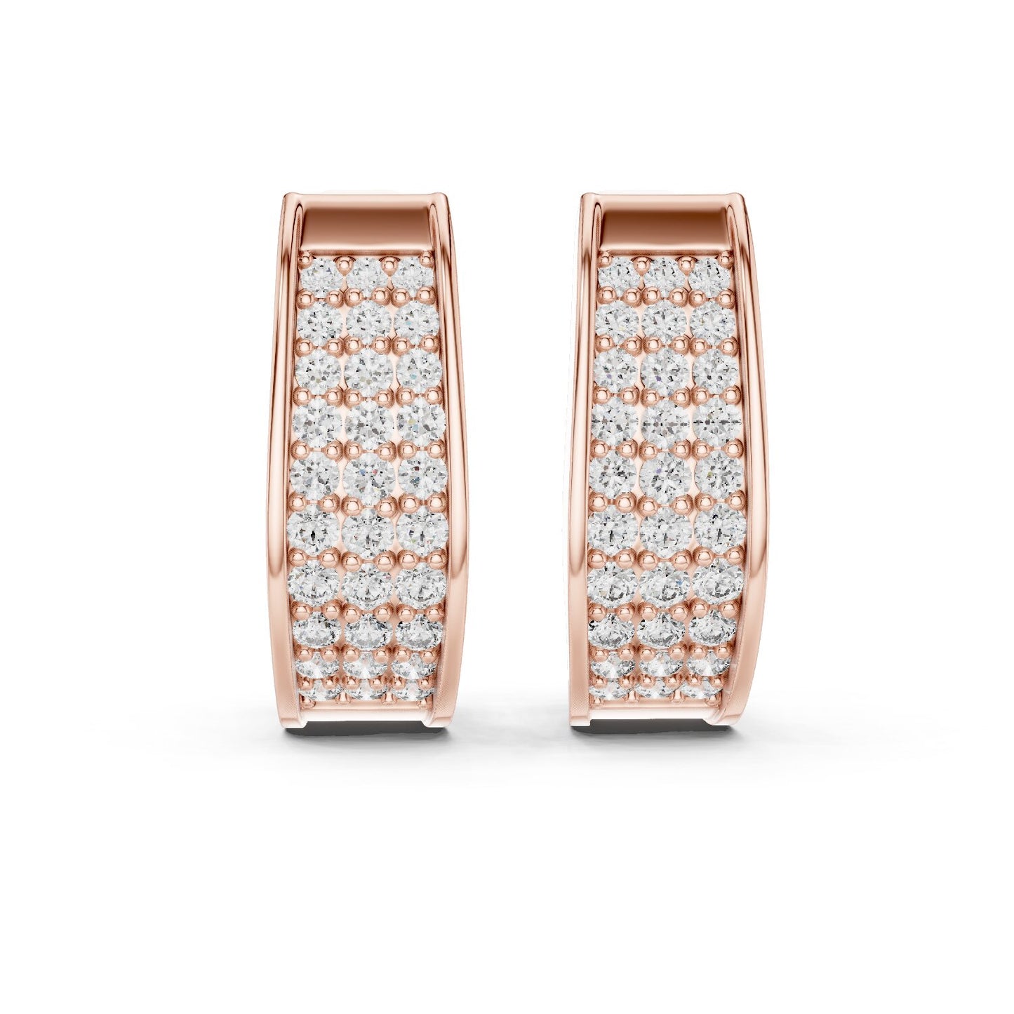 Round Huggie Lab Grown Diamond Earrings