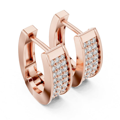 Round Huggie Lab Grown Diamond Earrings
